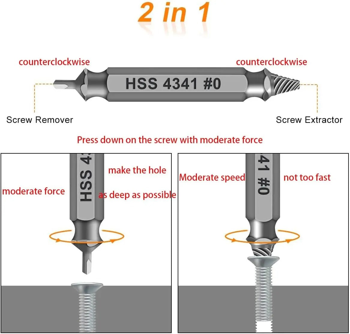 6-Piece Damaged Screw Extractor Set
