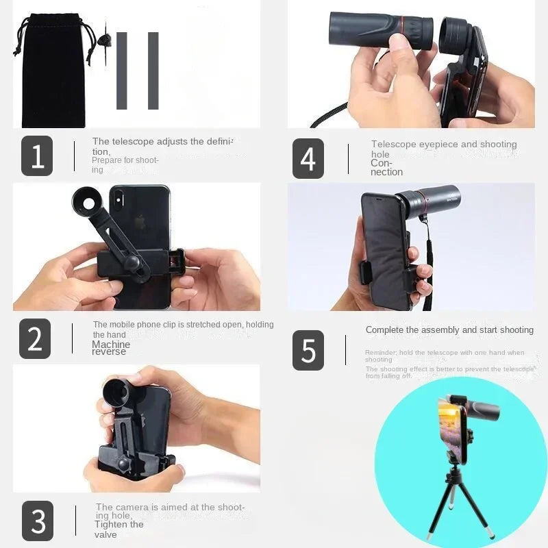 (OFF 50%) Mini HD Telescope with Phone Holder