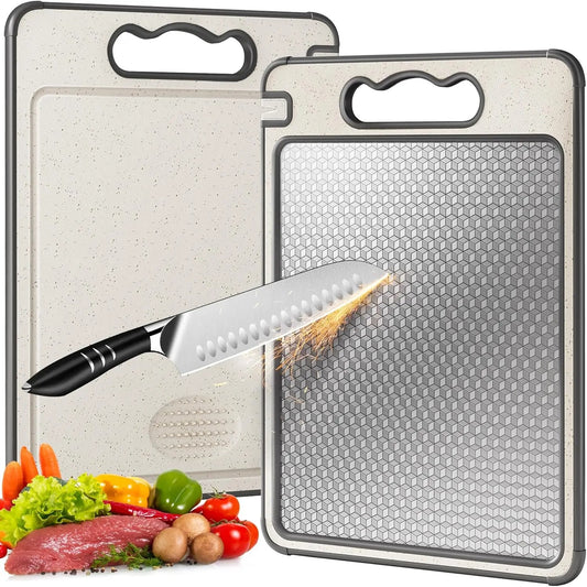 Premium Dual-Sided Stainless Steel Cutting Board