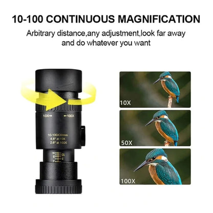 4k 10-100x30mm Super Telephoto Zoom Monocular Telescope