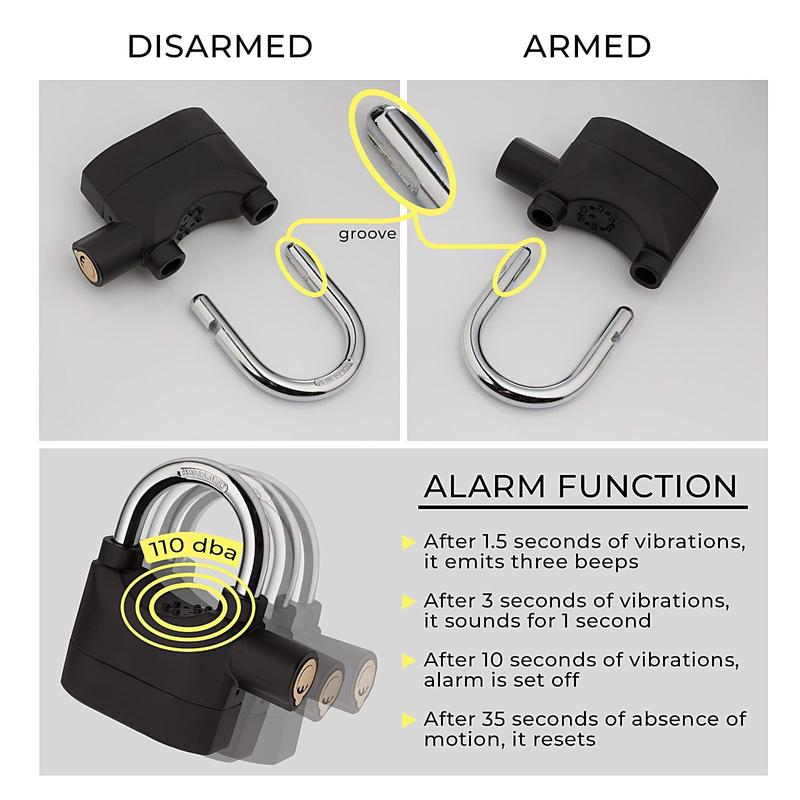 (50% OFF) 110DB Alarmed Padlock