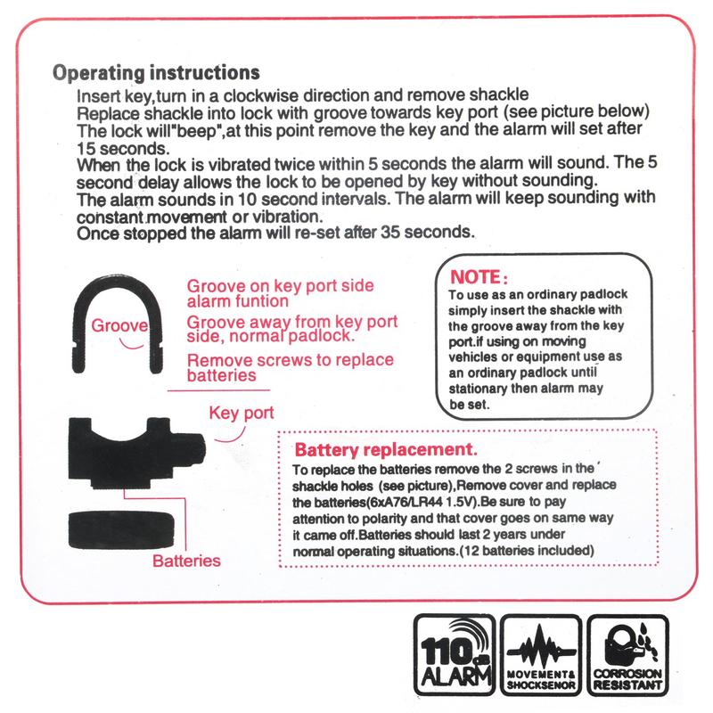 (50% OFF) 110DB Alarmed Padlock