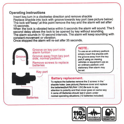 (50% OFF) 110DB Alarmed Padlock