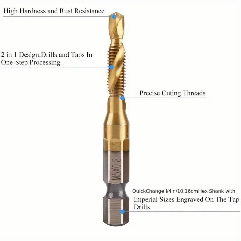 💥HOT SALE💥 6pcs Titanium Drill Tap Combination Bit Set